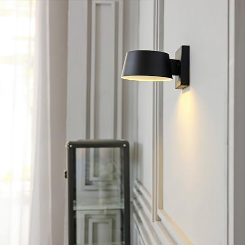Globe Electric 44782 LED Integrated Outdoor Wall Sconce, Matte Black, 8W, 650 Lumens, 2700 Kelvin, Back Porch Lights, Front Patio, Garage Fixture, Exterior Lighting for House - Image 3