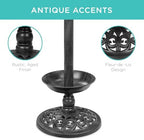 Best Choice Products Bird Bath W/Solar Light & Planter - Black - Image 5