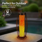 Solar Outdoor Floor Lamp, Flickering Flame Solar Outdoor Light,Solar Lanterns Outdoor Waterproof, Auto On/Off Solar Lantern for Porch, Garden, Patio, Lawn, Deck, Decorating - Image 5
