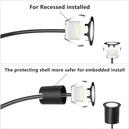 Natural White Recessed LED Deck Light, RNEHON 12V Low Voltage Step Lights with Protecting Shell, Φ1.18 Landscape Lights Outdoor for Garden,Yard Steps,Stair,Patio,Floor,Kitchen Decoration - Image 4