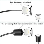 Warm White Recessed LED Deck Light, RNEHON 12V Low Voltage Step Lights with Protecting Shell, Φ1.18 Landscape Lights Outdoor for Garden,Yard Steps,Stair,Patio,Floor,Kitchen Decoration - Image 4