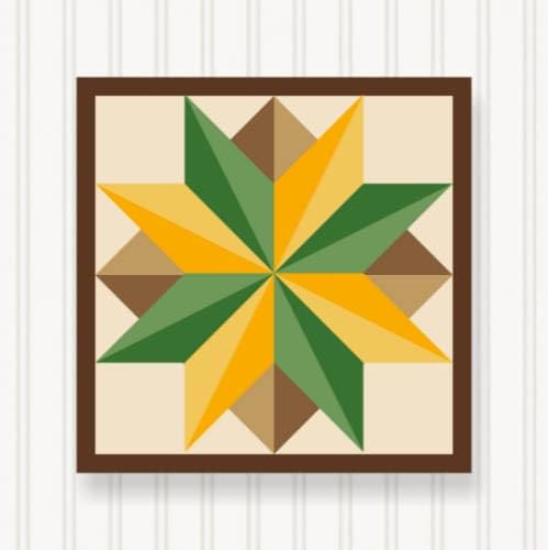 BQ034-02 BARN Quilt Block Outdoor Square | 6 Sizes | Outside Pattern | Wall Art | Yard Art | Barn Quilt Sign | Farm Quilt Design (23.5" x 23.5" 1 Sided) by SignStuffInc
