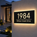 Custom LED House Numbers, Personalized Backlit Address Sign for Outside by MinIeoh