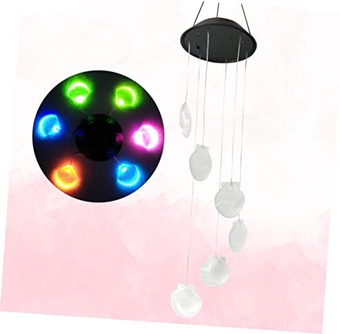 Happyyami 2pcs Shell Wind Chimes Solar Hanging Lights Solar Wind Chimes Wind Chime Lamp Wind Chime Light Led Chandelier - Image 7