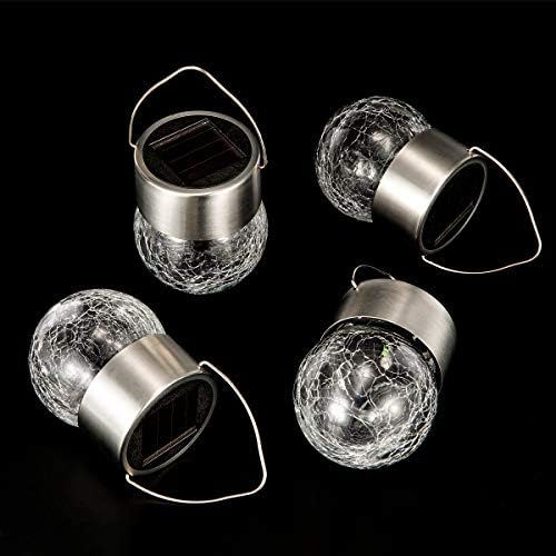 SUNWIND Hanging Solar Ball Lights Outdoor - 8 Pack Auto Color Changing Cracked Glass Decorative Garden Lights Hanging Solar Lanterns for Yard, Patio, Fence, Tree, or Holiday Decoration(Multi-Color) - Image 7