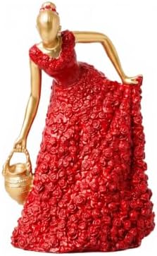 Red Rose Angel Girl Fairy Statue Home Decor by Home