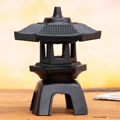 SWLOM Garden Decor Cast Iron Pagoda Statues, Metal Zen Retro Chinese Pagoda Statue Oriental Themed Yard Decor, for Indoor Outdoor - Image 7