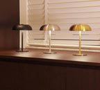 Cordless LED Mushroom Table Lamp, 5200mAh Battery, Dimmable 3 Color, Silver - Image 3