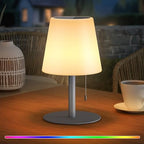 uuffoo Solar Lamp Outdoor Waterproof 8 Colors Rechargeable Cordless, Eye-Caring Dimmable Solar Lights LED Battery Operated Portable for Indoor Outdoor Garden Patio (Gray) by UUFFOO