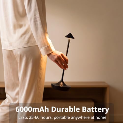 Cordless Rechargeable Table Lamp, Long-Lasting 60-Hr Battery, Dimmable LED - Image 4