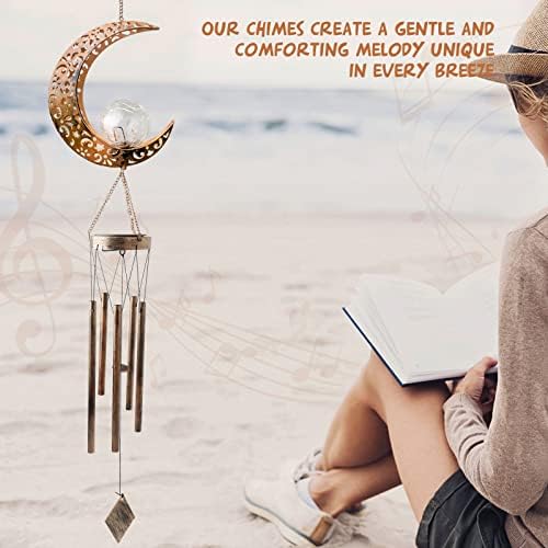 Outdoor Moon Light Wind Chimes, Mom Gift Moon Gifts, Mother Decor, Garden Gifts, Sympathy Wind Chimes Outdoor for mom, Grandma, Memorial Wind Chime. - Image 6