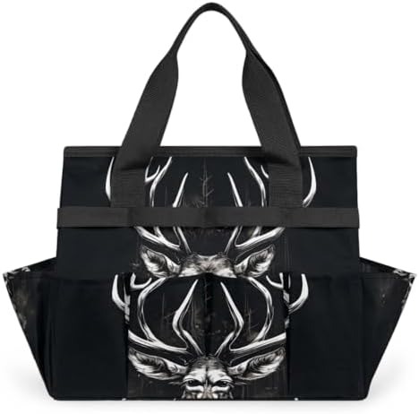 Cool Garden Tool Bag Organizer Heavy Duty Deer Gardening Tote Bag with 10 Pockets for Women Men Gardening Gifts by Home