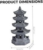 Pagoda Garden Statue Pagoda Garden Statue Solar Powered Lantern Resin Outdoor Zen Japanese Decor for Balcony, Patio, Porch, 11.4x4.7x4.7 inch Grey - Image 7