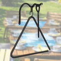 12-inch Triangle Dinner Bell with Hanger & Call Striker Ringer Outdoor Bell Wall Mounted Bell Metal Bell Wrought Iron Country Bell for Home Barn School Church Playground, Corrosion Resistance by Bzumperyz