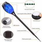 Solar Torch Flame Lights with Flickering Blue Flame, Waterproof Outdoor Landscape Decoration Lighting for Garden, Lawn, Yard, Solar Powered (12) - Image 3