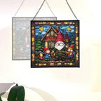 Gnome with Seasonal Celebration Stained Glass Suncatcher – Square Hanging Window Panel for Home, Garden, Nursery, Halloween, Christmas, Memorial Day – Whimsical Glass Art Gift for Gnome Lovers p7qbtj - Image 4