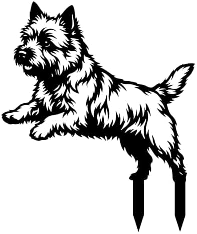 Dog Metal Garden Stake - Weatherproof Dog Silhouette Yard Art, Decorative Outdoor Sign for Lawn & Patio, Heartfelt Gift for Cairn Terrier Lovers(Jump,10") by Unknown