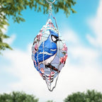 Traci's Fun Creations 10" Wind Spinner, Blue Jay Theme, Aluminum, Double Sided, Yard or Garden Décor - Image 3