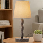 CASTLELIFE Rechargeable Cordless Table Lamp, 5000mAh Battery Powered Touch Desk Lamp, 3-Level & Stepless Dimmable Night Light, Portable Bedside Lamp for Bedroom, Outdoor, Bulb Included, Walnut Grain by CASTLELIFE