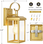 BesLowe 2-Pack Outdoor Wall Light Fixtures, Modern Porch Sconces, Gold - Image 5