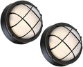 2Pack Oil Rubbed Bronze 8" Nautical Outdoor Light Fixture - Round Bulkhead LED Light 3000K, 1500LM, 15W Oil Rubbed Bronze Nautical Bulkhead Sauna & Dock Light for House by Faymartlighting