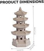 Pagoda Garden Statue Solar Powered Pagoda Lantern Resin Outdoor Zen Japanese Garden Decor for Balcony, Patio, Porch, Yard 11.4x4.7x4.7 inch Khaki, Décoration de Jardin - Image 5