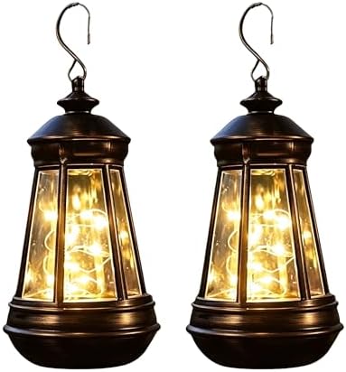 Vintage Solar Hanging Lantern LED String Light (2pcs) by Unknown