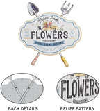 Vintage Metal Garden Sign with Shovel & Fork Decor "Market Fresh Flowers" Rustic Farmhouse Wall Decor for Outdoor Garden Patio Yard 17.5"L (Flower) - Image 3