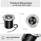 Low Voltage In-ground Lights LED Well Light Landscape Light with Connectors 3W 12V 24V Waterproof IP67 Pathway Lights Outdoor spotlights Trees Flags for Garden,Yard,Tree (Cool White) - Image 2