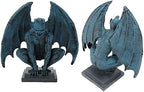 SUNGOOYUE Gargoyle Statue Resin Gothic Sculpture Ornament 7.4 X 7.3 X 3.9in Blue Medieval Sitting Figurine for Halloween Outdoor Decor Patio Yard Lawn Home Office - Image 3