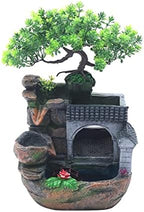 Tabletop Water Fountain, LED Rockery Waterfall Decor, 11.81 in Resin Accent by kinhall