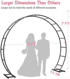 Queension Metal Arch Backdrop Stand 8Ft Wide 7Ft High, Wedding Arch Frame for Wedding Decorations, Balloon Arch Stand with Base for Ceremony, Outdoor Garden Arch Trellis for Climbing Plants, Black - Image 2