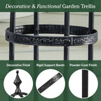 Evergreen 5 ft Garden Trellis for Climbing Plants Vines, Jasmine & Flowers, Rustproof Metal Obelisk Trellises, Outdoor & Indoor Plant Support for Potted Planters (Black) - Image 4