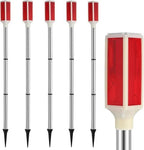 Joyibay 5-Pack Solar Powered Driveway Markers, Solar Warning Lights, Solar Outdoor Driveway Lights, Driveway Reflectors on Poles for Snow Road Yard(Red) by Joyibay