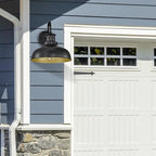 Dusk to Dawn Outdoor Barn Lights Outdoor Wall Sconces Farmhouse Exterior Wall Mount Light Vintage Outside Lighting Fixture Industrial Black Lanterns for Porch Garage Shed Patio, 2 Pack - Image 6