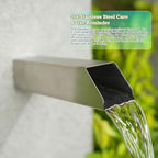 2 Inch 316 Stainless Steel Square Outdoor Water Fountain Spout, Waterfall Spillway Scupper with Integrated Spray Baffle for Landscape Decors, Pools, Ponds, Water Walls (Silver) - Image 4