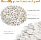 River Rock Stepping Stones Outdoor for Garden Walkway, 12 inch Diameter 6 Pcs Round Shape Paver Step Stones Polished Pebble River Stone Mat for Yard Lawn Patio Pathway Walk Way - White - Image 3