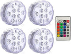 RGB Submersible Led Lights Battery Operated Underwater Spot Lights with Remote Outdoor Vase Bowl Pond Garden Party Decoration(1 Controller 4 Lamp) by Unknown