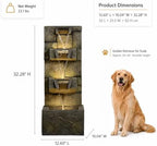 Bumilgar 32.28" H 4-Tier Indoor/Outdoor Modern Water Fountain with Led Lights and Pump, Outdoor Freestanding Cascading Waterfall - Suitable for Garden, Patio, Porch, Yard and Outdoor Decor - Image 5