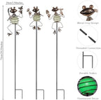 3 Pack Decorative Garden Stakes,Frog Waterproof Metal Spring Decor - Image 3