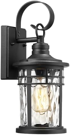 Darkaway Outdoor Wall Lights,Exterior Lighting Fixtures Wall Mount Porch Lights Waterproof Outdoor Sconce with Water Ripple Glass for House Patio Hallway Garage by Darkaway