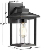 Outdoor Wall Mount Lights, H11.84 Exterior Wall Sconces, Outdoor Lighting Fixture, Exterior Lantern, Lighting Fixture for Patio, Porch (Black, 11.84" H) - Image 2