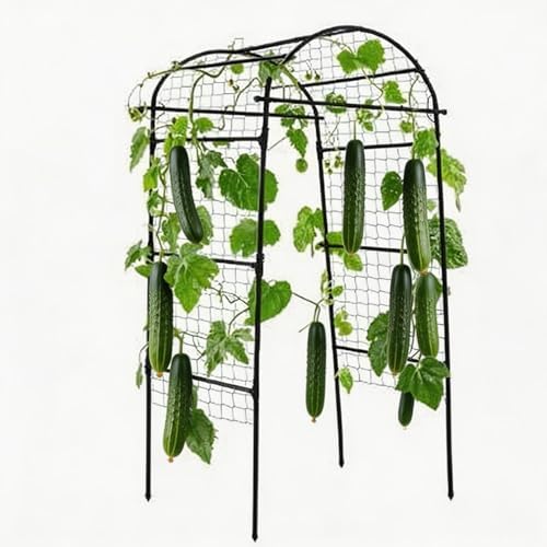 6.73ft x 2.62ft x 2.95ft Garden Arch Trellis for Raised Beds, Plant Support for Cucumbers, Melons, Vegetables, Peas, Tomatoes,﻿ & Climbing Vegetables, Outdoor Rust-Resistant Trellis - Image 4