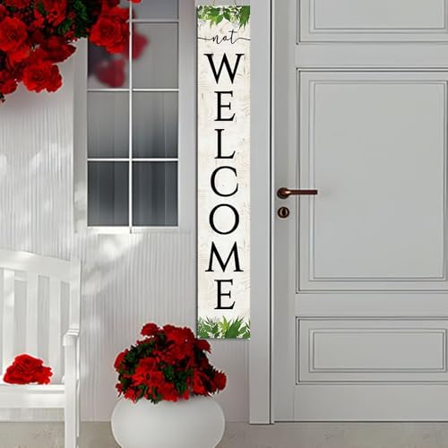 Unwelcome Porch Sign Go Away For Front Door Wooden Vertical Standing Hanging Decorations Spring Summer Farmhouse Outdoor Yard Housewarming Present 8x48inch - Image 4