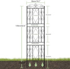 unho 2 Pack 71.6x20in Iron Arch Garden Trellis with Black Metal - Image 2