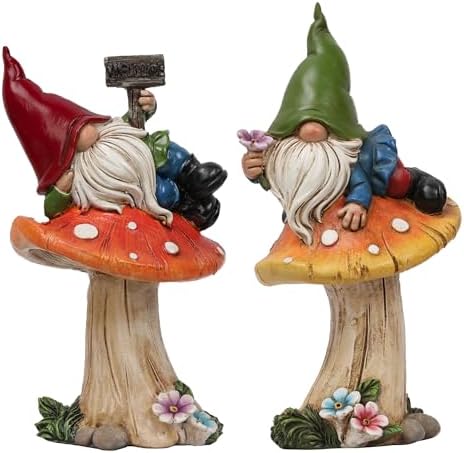 TERESA'S COLLECTIONS Set of 2 Cute Fall Gnomes Garden Decor for Yard 7" by TERESASCOLLECTIONS