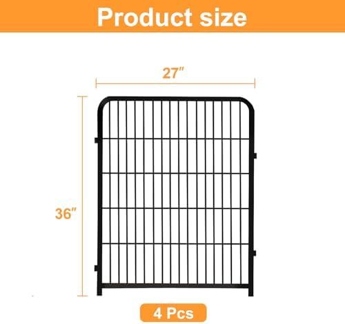 Getlay Garden Fencing 36 Inch High, 4 Panels Total 8.9 Ft(L) Dog Fence Outdoor for Yard, 4 One-Sided Plate, No Door, Anti Dig Fence Barrier, Dog Pen, Rabbit Fences, Garden Fences and Borders - Image 2