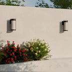 Globe Electric 60000165 1-Light Outdoor Wall Sconce, Matte Black, Frosted Glass - Image 2