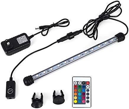 MQ 23 in Submersible LED Aquarium Light, 9W Color Changing Fish Tank Light with Remote Control, IP68 Crystal Glass 30 LEDs Lights Bar, for Fish Tank 30-37 inch by MQ