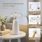 Battery Operated Lamp, Cordless Table Lamp with Timer, White - Image 6